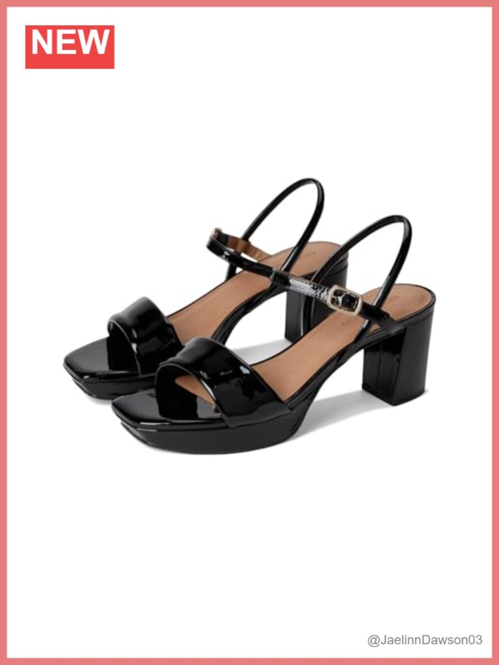Women's Canto Heeled Sandals, Open Square Toe Slingback with Backstrap Buckle